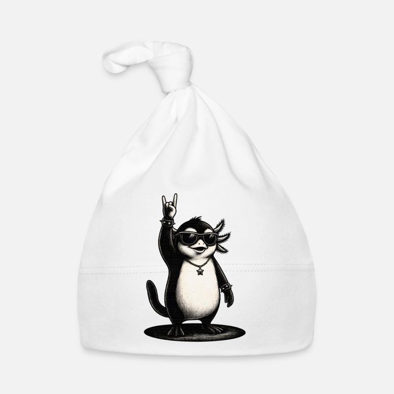 Pingouin Rock N Roll avec des lunettes de soleil Bonnet bio Bébé