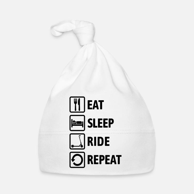 Eat Sleep Ride Repeat - E-Scooter fahren Baby Bio-Mütze