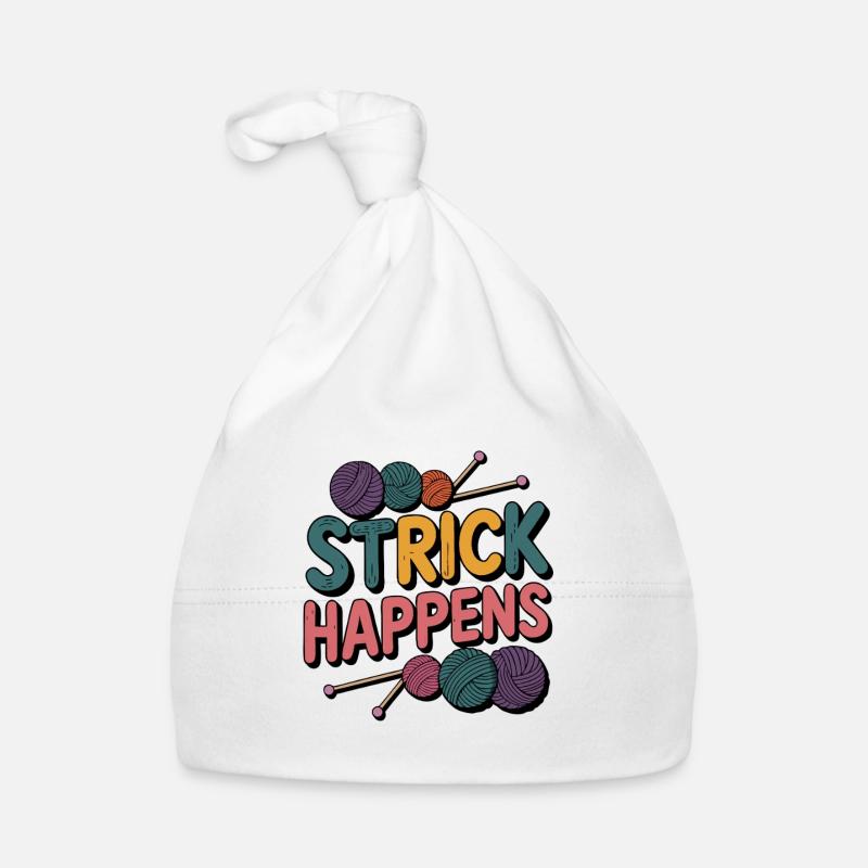 Strick Happens buntes Design mit Wolle Baby Bio-Mütze