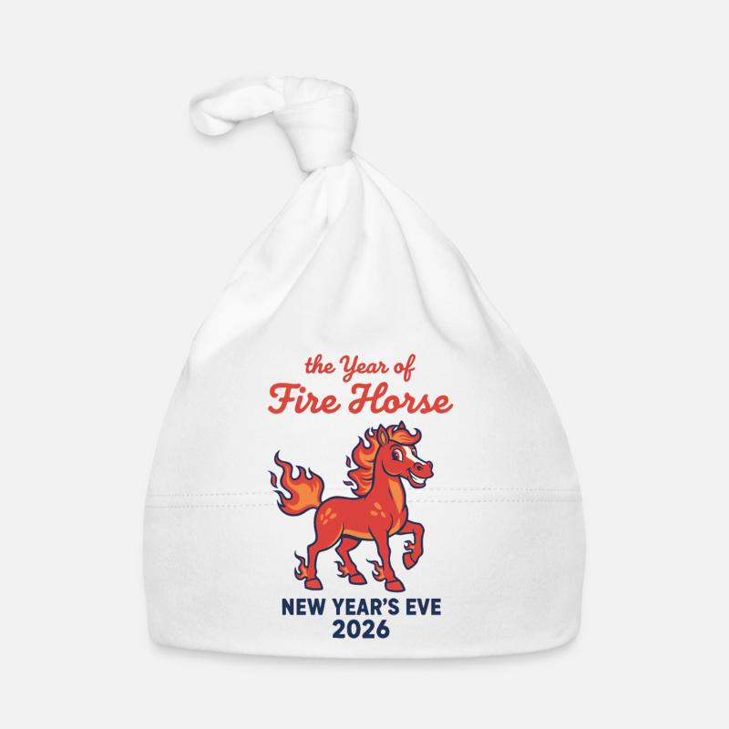 L’Année du Cheval de Feu Réveillon 2026 Bonnet bio Bébé