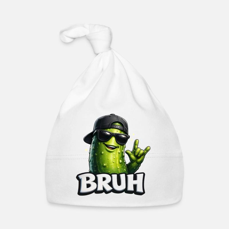 Gurken-Meme BRUH mit Sonnenbrille Baby Bio-Mütze