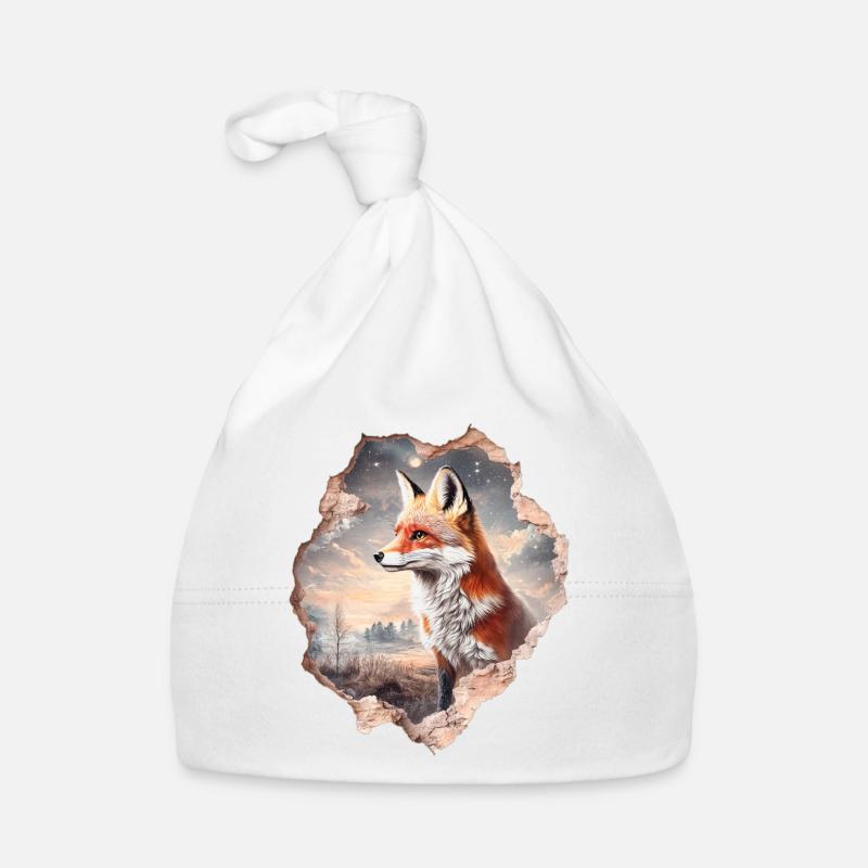 Fuchs und Sternenhimmel Baby Bio-Mütze