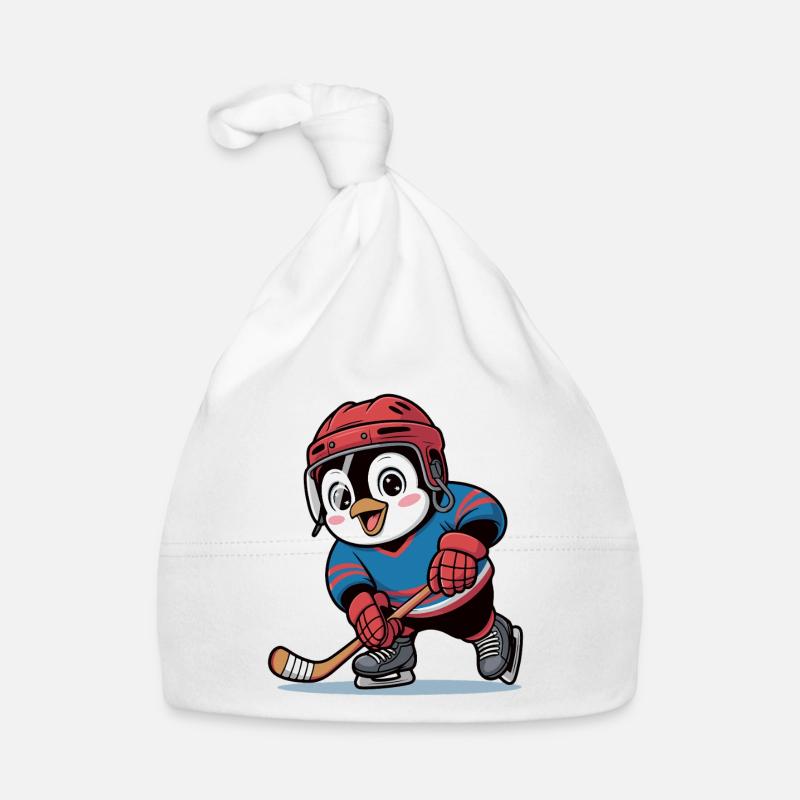 Pinguin Eishockeyheld Baby Bio-Mütze