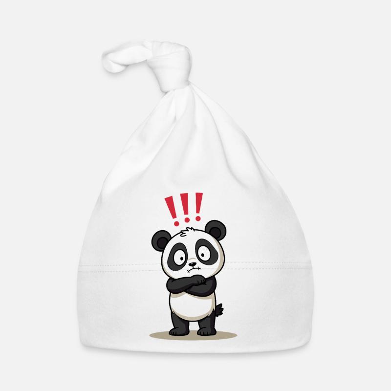 Skeptical Panda with Exclamation Point Humor Organic Baby Cap