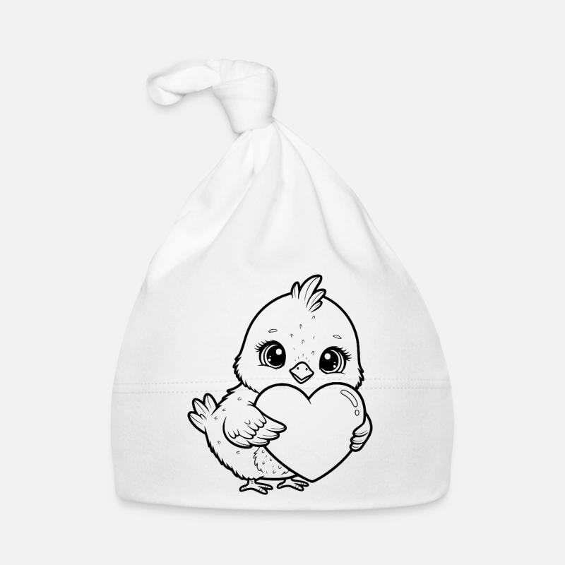 Cute Chick with Heart – Cute Animal Design Organic Baby Cap