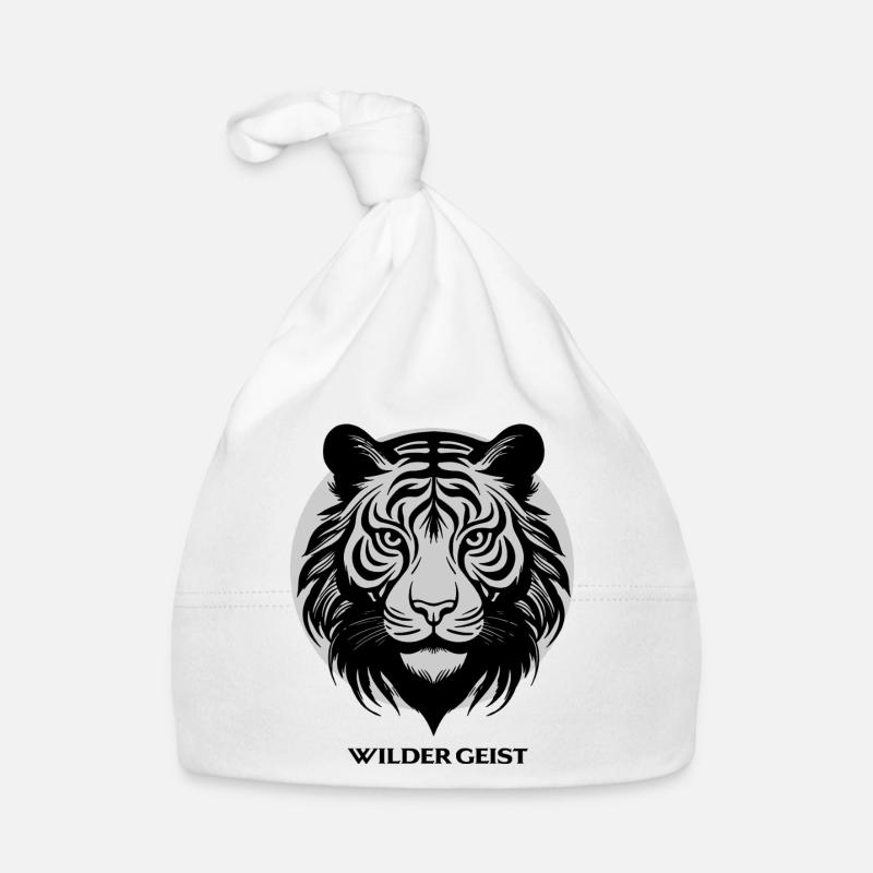 Tiger face in circle design Organic Baby Cap