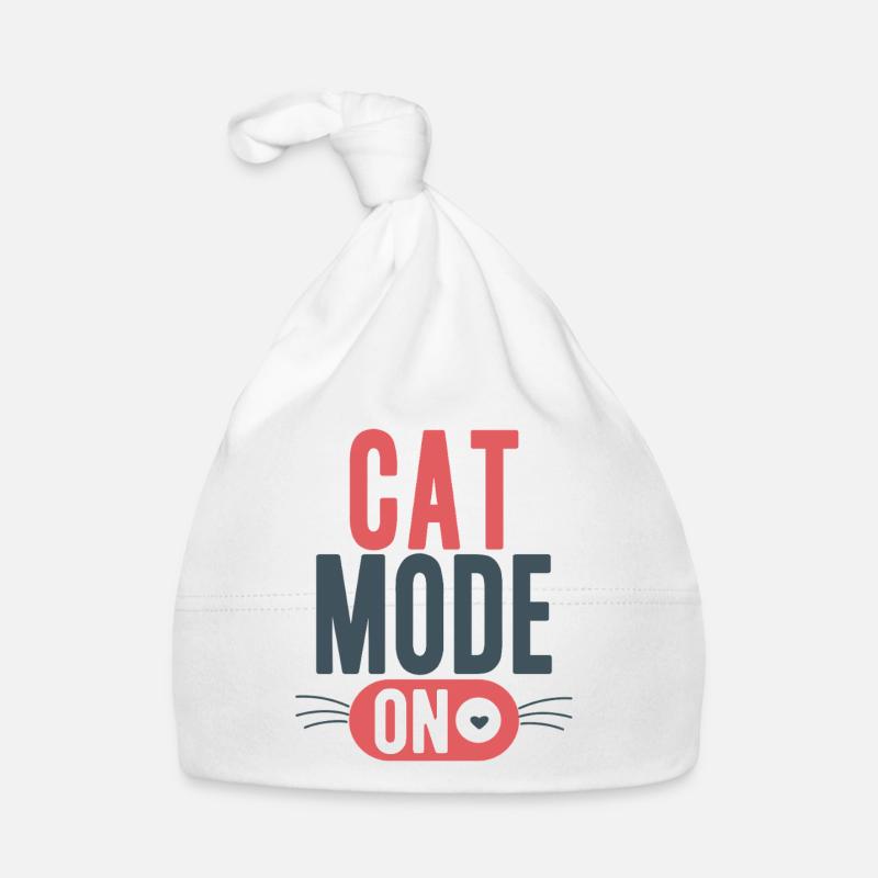 Cat Mode On Whisker Switch Typography Organic Baby Cap