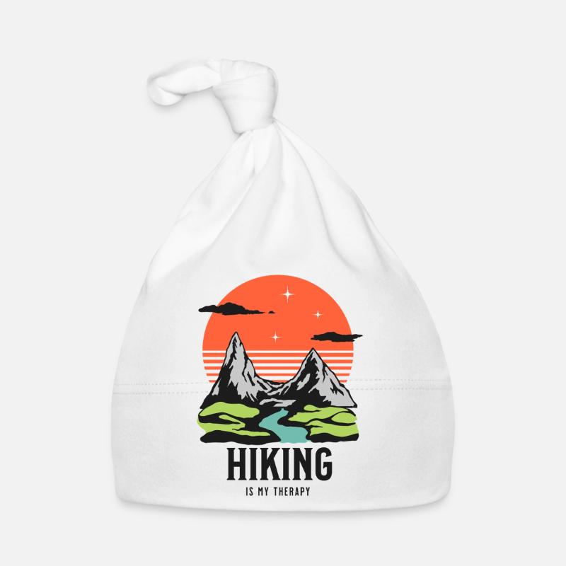 Hiking is my therapy Berg Wander Design Baby Bio-Mütze
