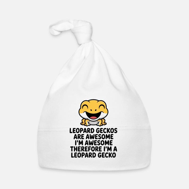 Meme joyeux du léopardgecko sur le noir Bonnet bio Bébé