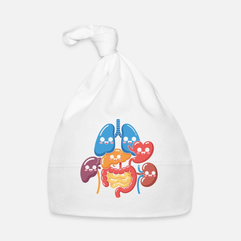 Funny Digestive Organs Cartoon Organic Baby Cap