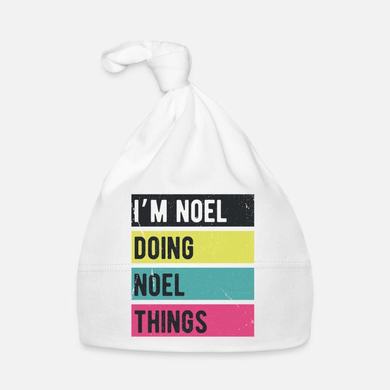 Ich bin Noel und mache Noel-Dinge Retro-Farben Baby Bio-Mütze