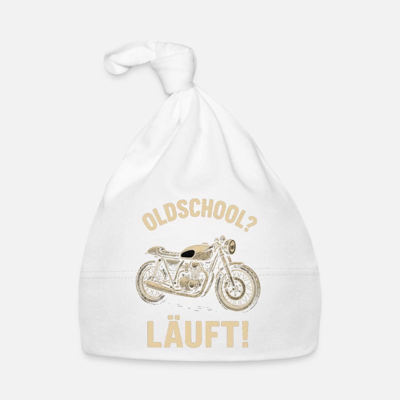 Moto à l’ancienne, motard rétro Bonnet bio Bébé