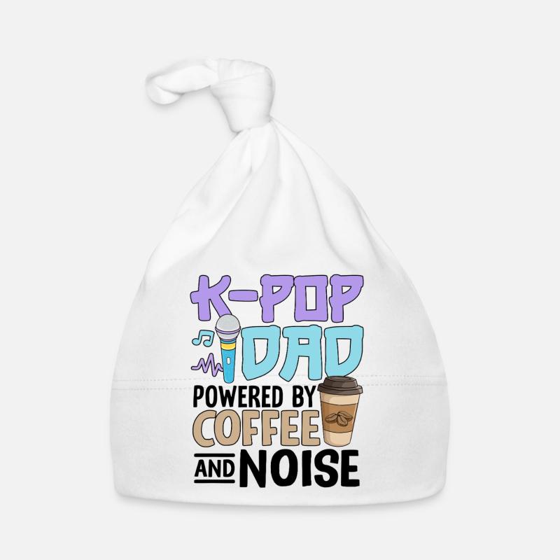 K Pop Dad Powered By Coffee And Noise Baby Bio-Mütze