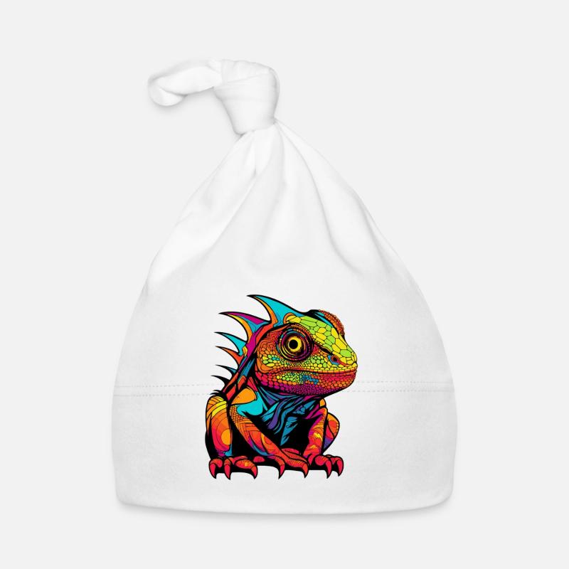 Iguane Animal de bande dessinée Bonnet bio Bébé