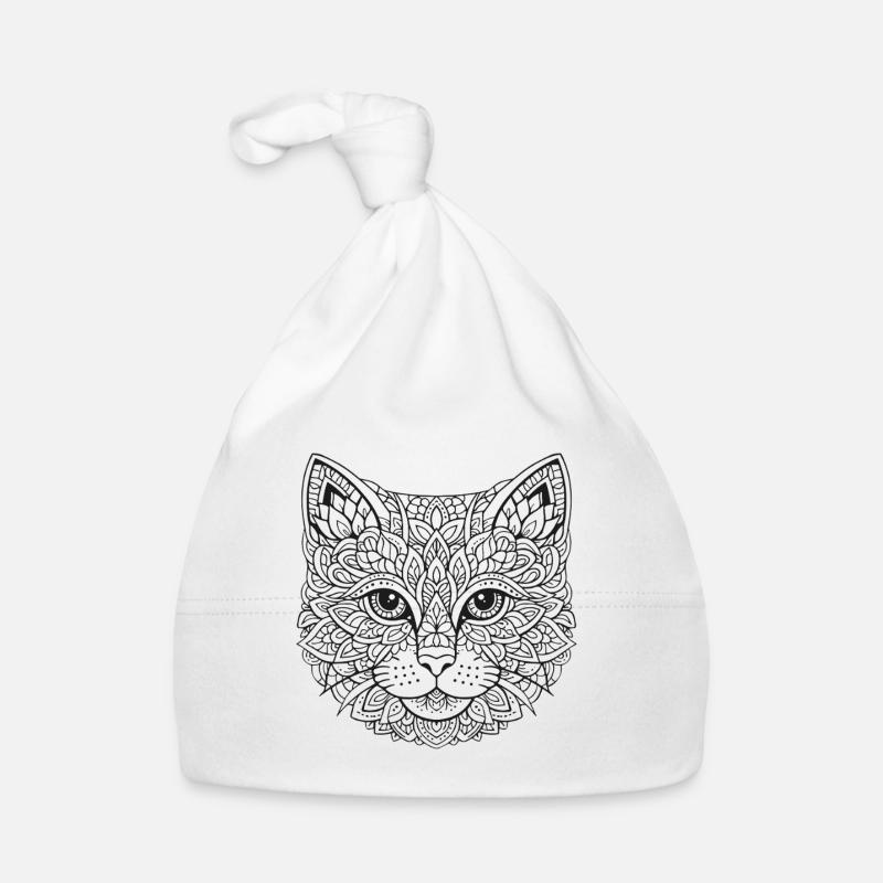 Mandala Katze Gesicht Baby Bio-Mütze