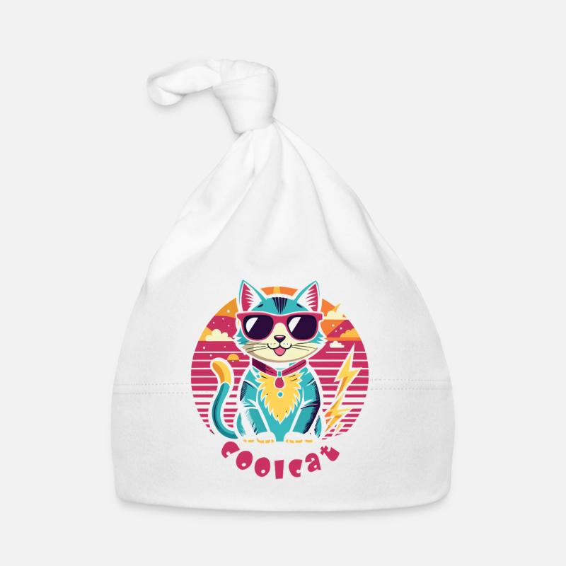 Coole Katze mit Sonnenbrille Baby Bio-Mütze