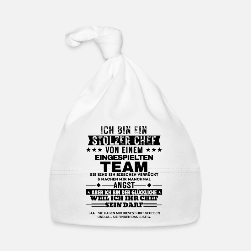 Stolzer Chef von einem eingespielten Team Organic Baby Cap