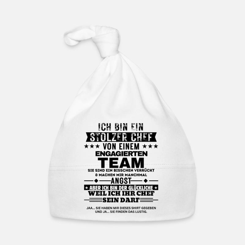 Stolzer Chef von einem engagierten Team Organic Baby Cap