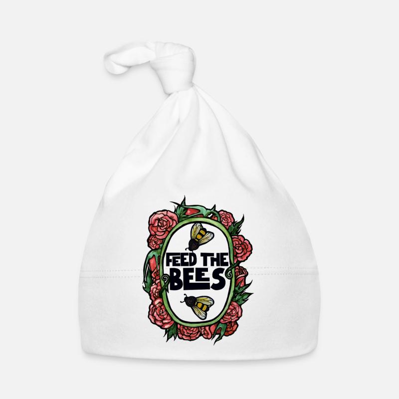 Feed the Bees Floral Frame Organic Baby Cap