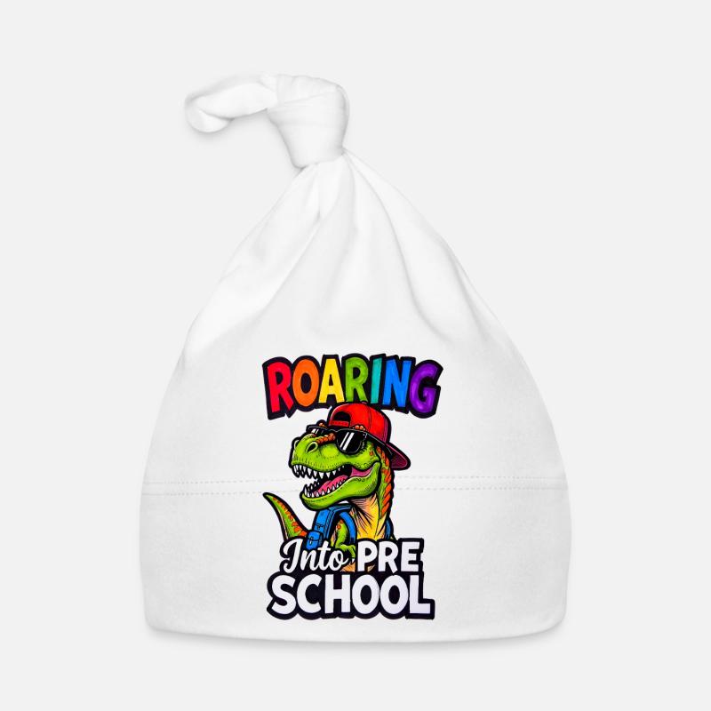 Roaring into Preschool Dinosaur Back to School Organic Baby Cap
