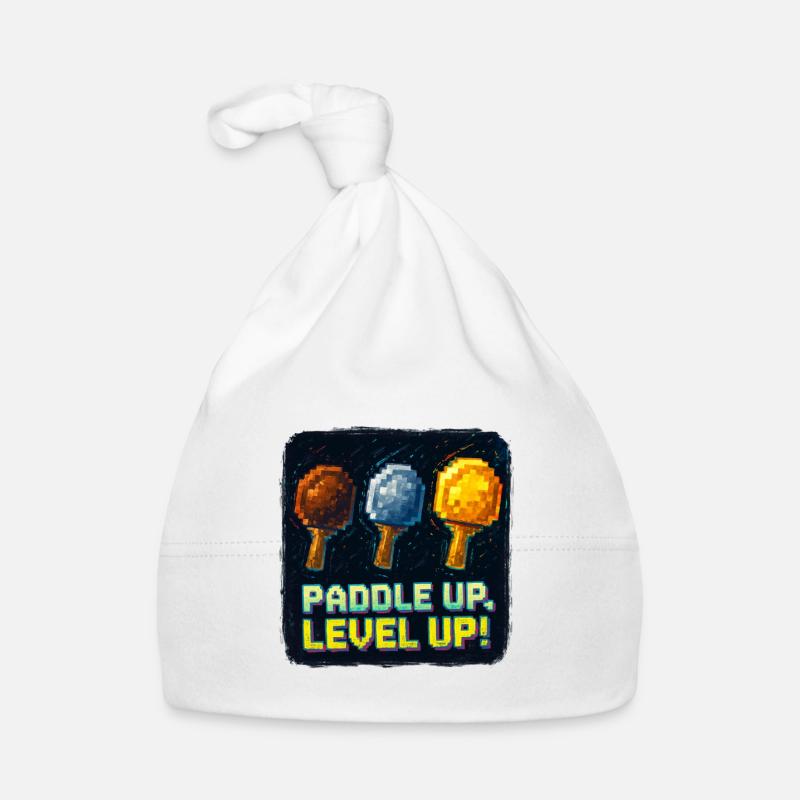 Paddle Up, Level Up Ping Pong - Bonnet bio Bébé - blanc