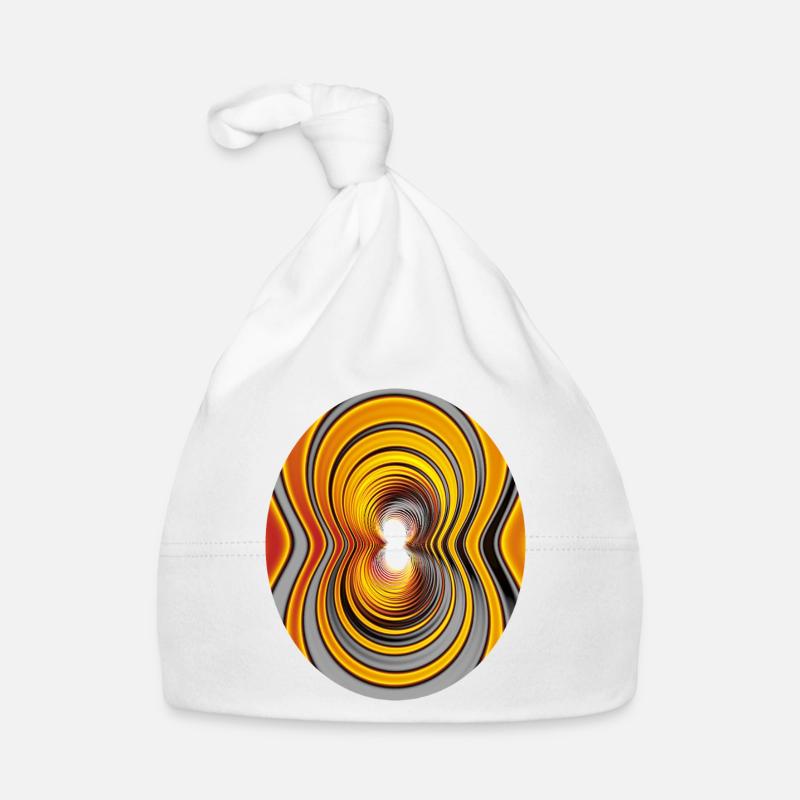 Tunnel de Tourbillon de Peinture - Bonnet bio Bébé - blanc
