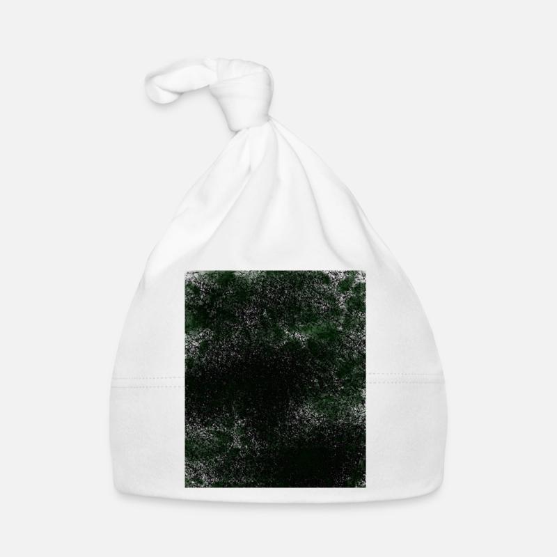Texture vert foncé avec des taches Bonnet bio Bébé
