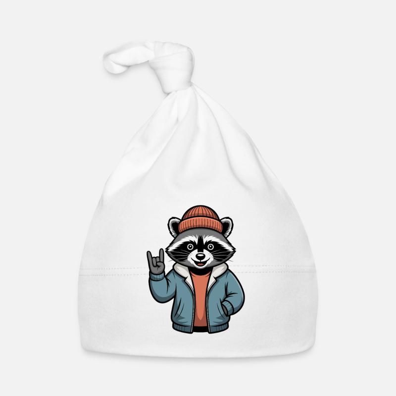 Rocker Waschbär Baby Bio-Mütze