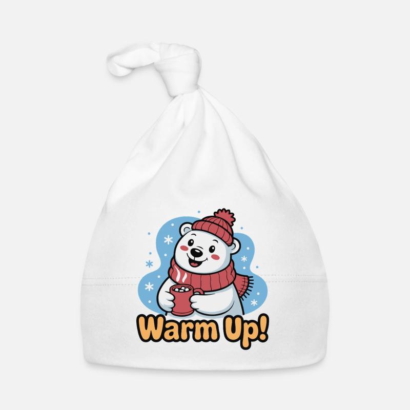 Warm Up Polar Bear Cozy Organic Baby Cap