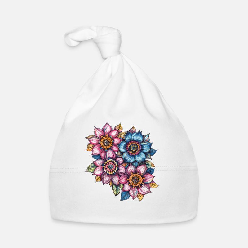 Motif de fleurs en tourbillon de fleurs Bonnet bio Bébé