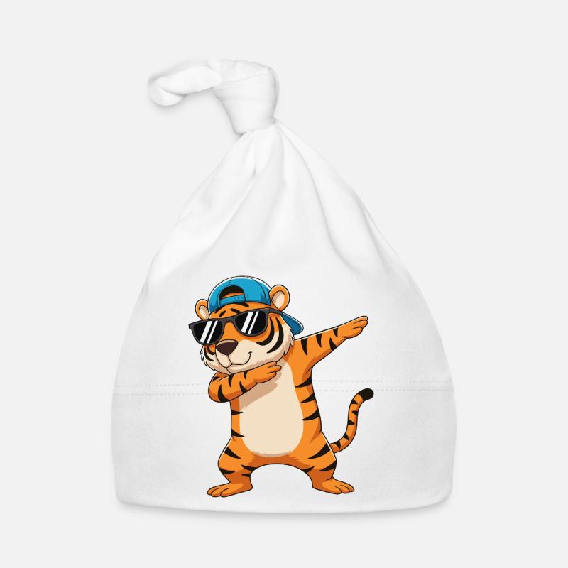 Dessin animé de lunettes de soleil Tigre à Dapping Cool Bonnet bio Bébé