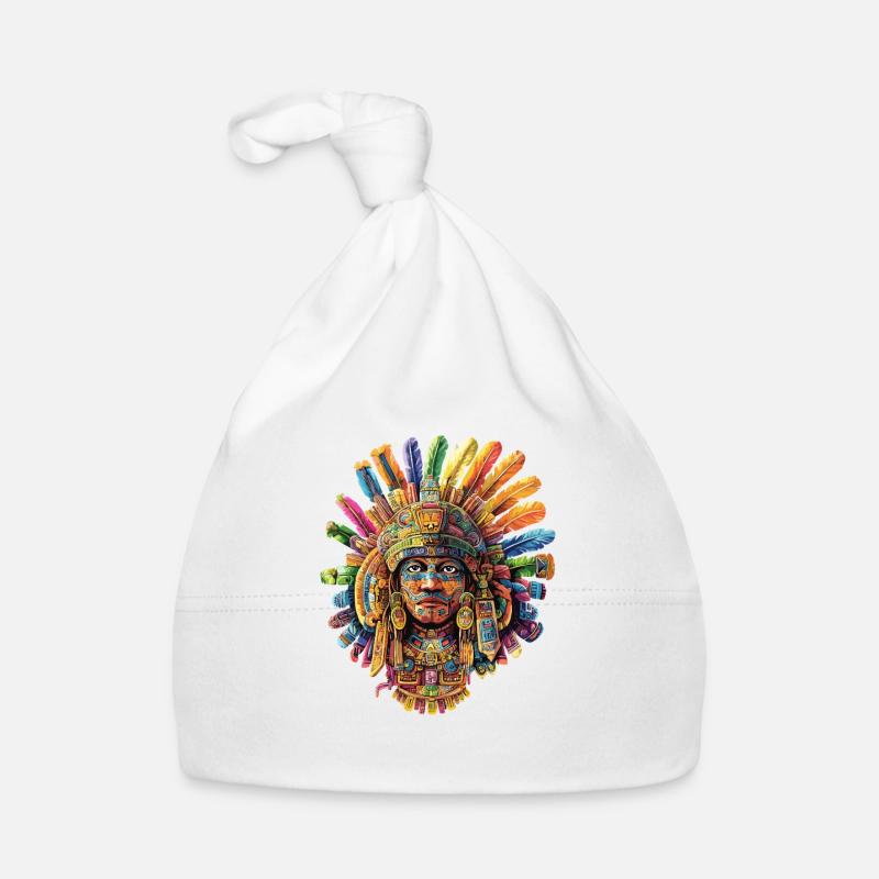Masque coloré en plumes aztèques Bonnet bio Bébé