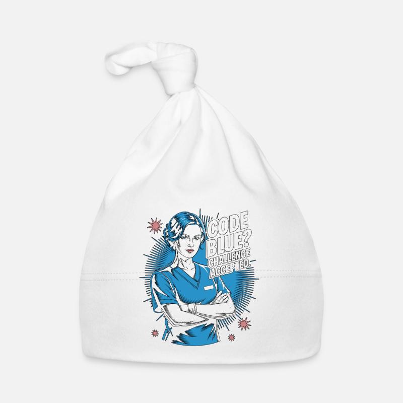 Défi Infirmier Code Bleu en soins intensifs accepté Bonnet bio Bébé
