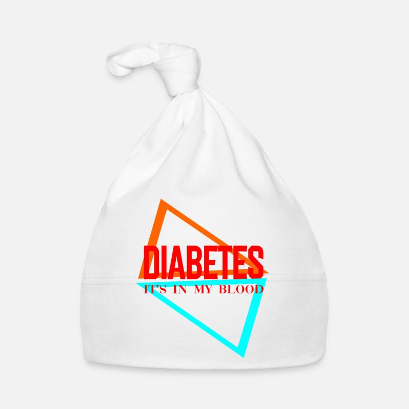Le diabète, c’est dans mon sang - Bonnet bio Bébé - blanc
