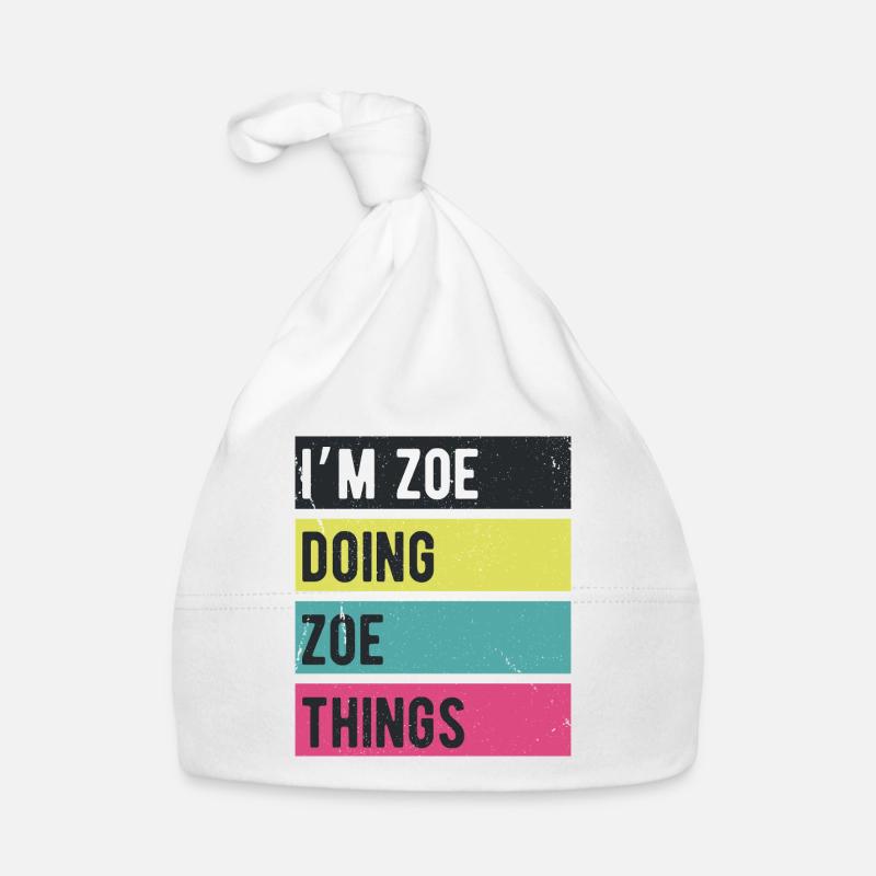 Ich bin Zoe und mache Zoe Things Retro Colors Baby Bio-Mütze