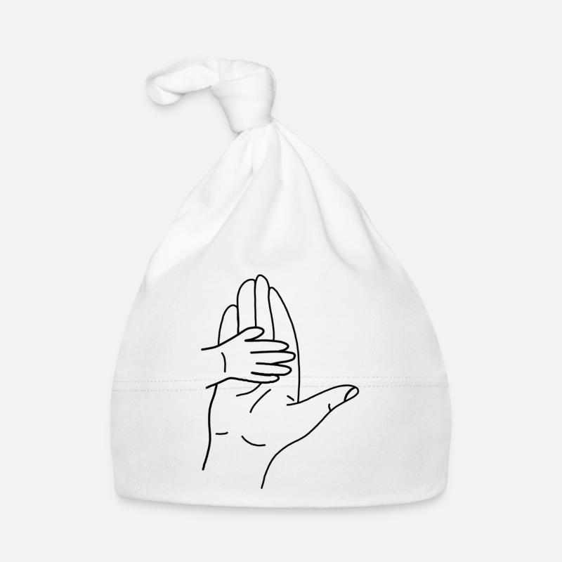 Silhouette de la main dans l’étreinte Bonnet bio Bébé