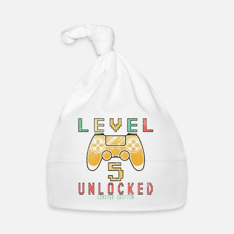 5th birthday. 5 Next Level Unlocked Organic Baby Cap