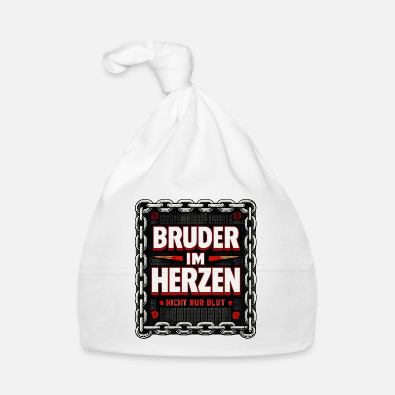 Frère dans le cœur - Pas seulement le sang - Don - Bonnet bio Bébé - blanc