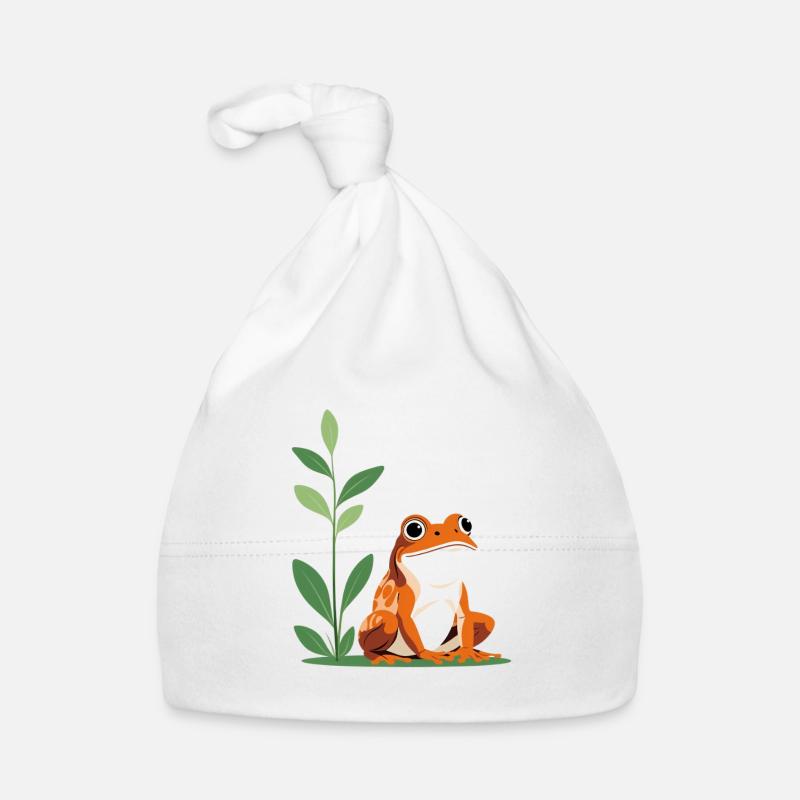 Cheerful tree frog in the green Organic Baby Cap