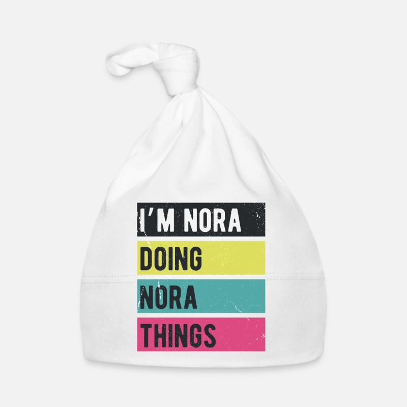Ich bin Nora Mache Nora-Dinge Retrofarben Baby Bio-Mütze