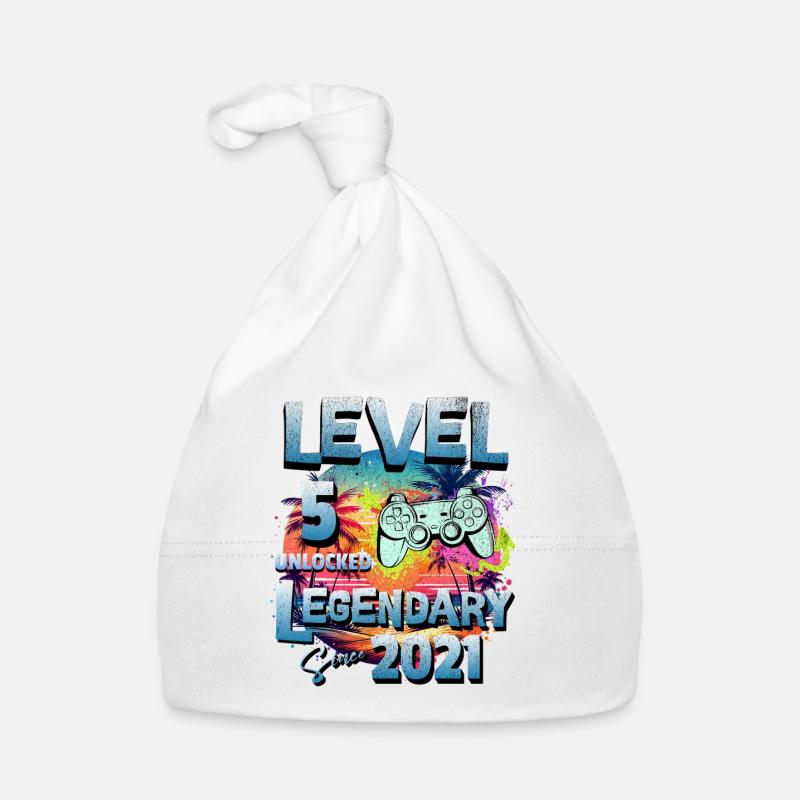 Level 5 years Unlocked since 2021 Birthday Organic Baby Cap
