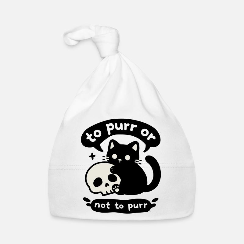 Ronronner ou ne pas ronronner | Chat avec un crâne Bonnet bio Bébé