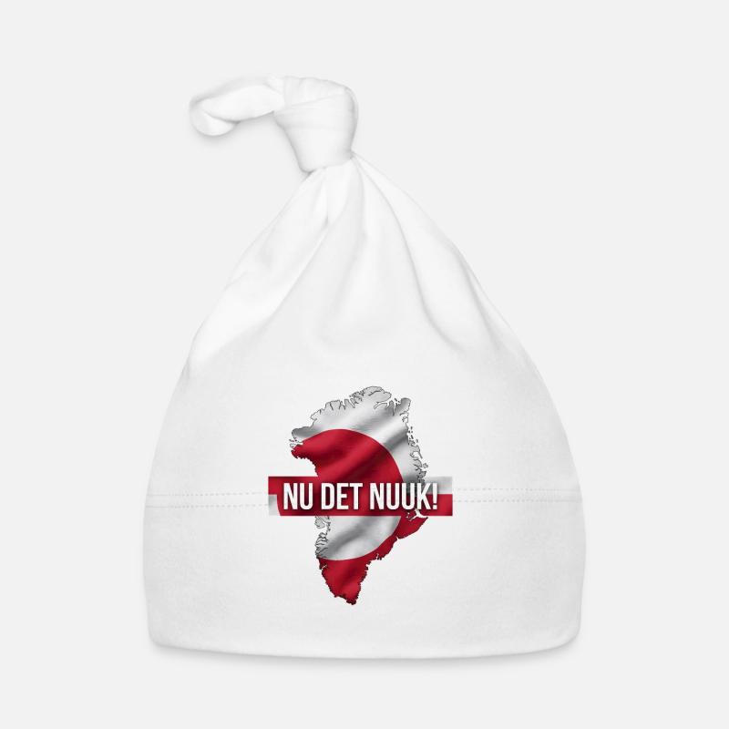 Carte du Groenland Drapeau Slogan de la capitale Nuuk Bonnet bio Bébé