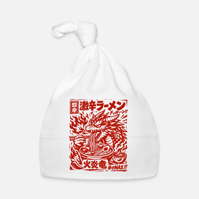 Dragons | Ramen | Soupe de nouilles | Extra épicé Bonnet bio Bébé