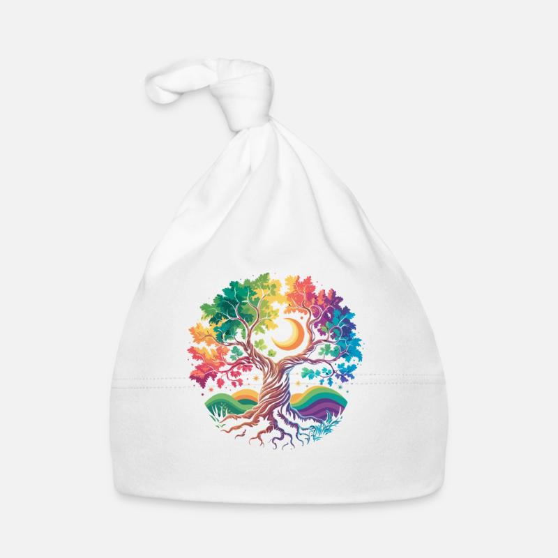 Rainbow Tree Moon Magic Organic Baby Cap