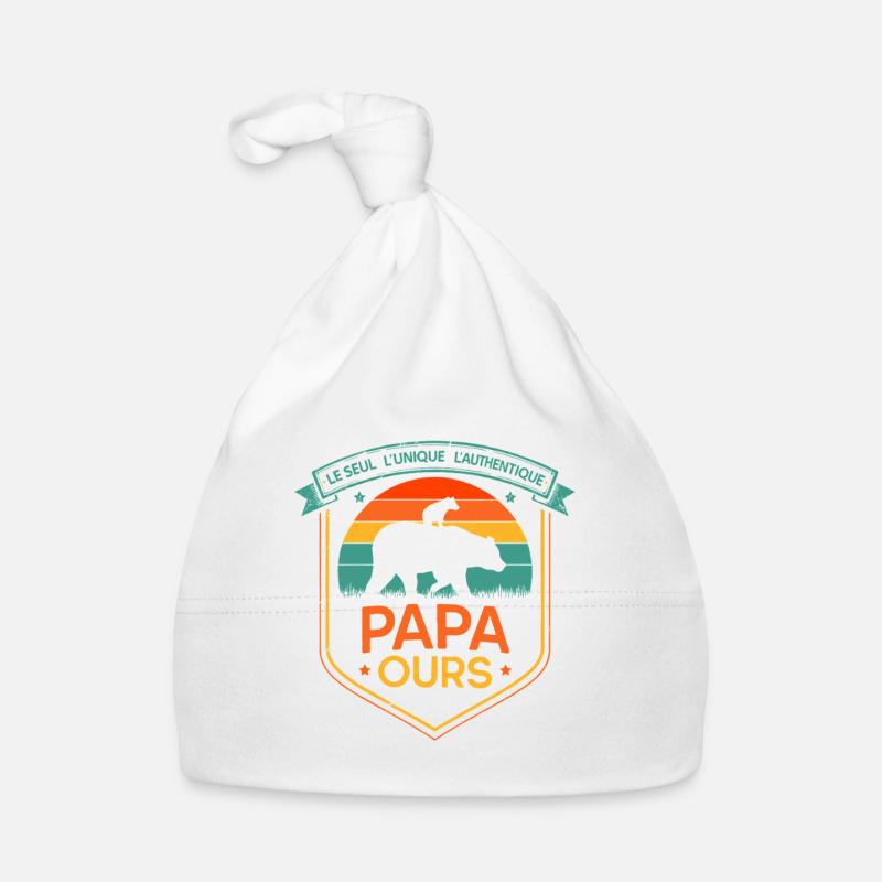 Papa Ourse Retro au Soleil Bonnet bio Bébé
