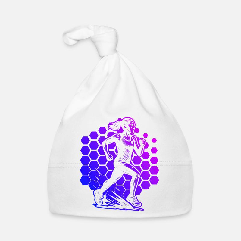 Modern Running Artwork Organic Baby Cap