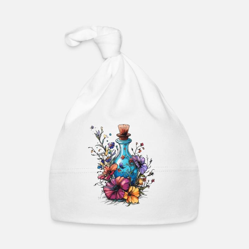 Bouteille de fleurs en pleine explosion de couleurs Bonnet bio Bébé