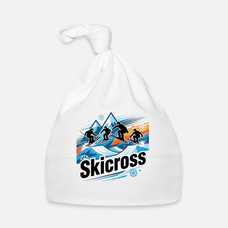 Action de course de skicross dans la neige Bonnet bio Bébé