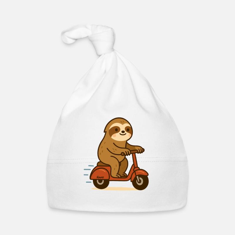 Faultier auf Roller Baby Bio-Mütze